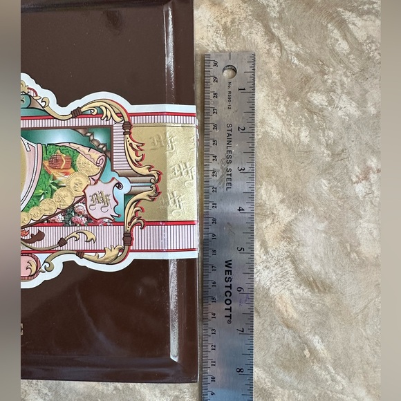 MF The Judge cigar box brown enamel lined with burnt velvet home decor - Picture 6 of 7